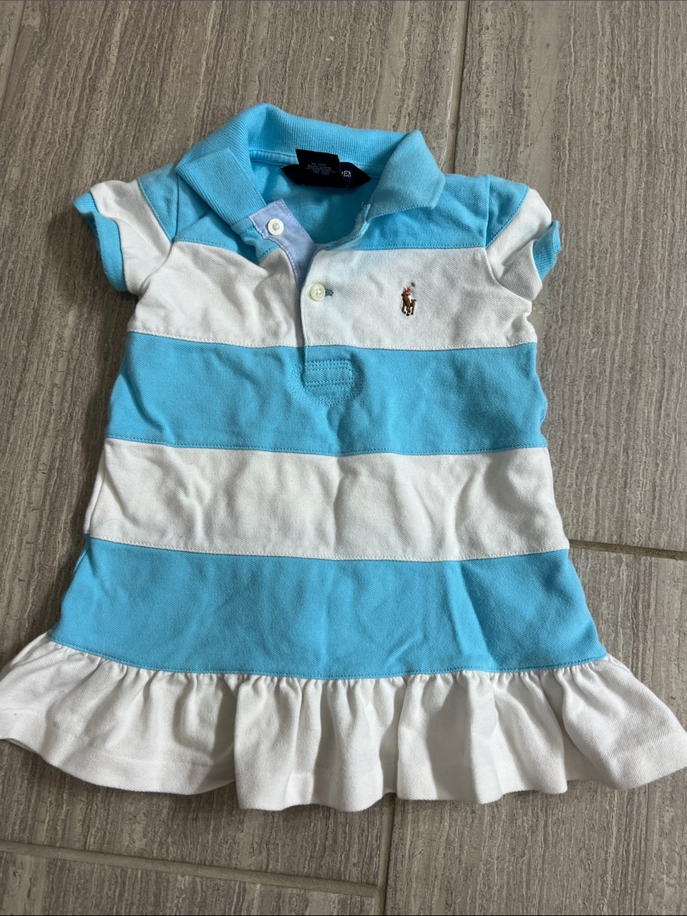 Ralph Lauren Blue & White Striped Polo Dress